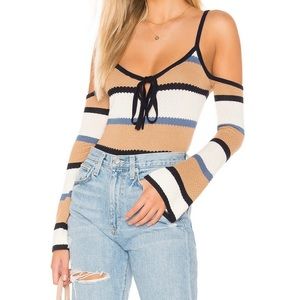 NWT Tularosa Long Sleeve Cold Shoulder Tie-Neck Knit Top